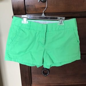 J. Crew Green Chino City Shorts Size 2
